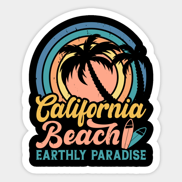 California Beach Earthly Paradise T Shirt For Women Men Sticker by Xamgi